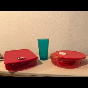 Brand new tupperware crystal wave containers